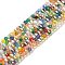Transparent Glass Beads, 32 Facets, AB Color Plated, Round, Mixed Color, 4.5x4mm, Hole: 1mm, about 87~93pcs/strand, 32~33cm