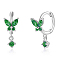 S925 Silver Butterfly Ear Cuffs with Multicolor Zirconia, Elegant Earrings
