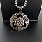 Vintage Punk Stainless Steel Hollow Viking Knot Pendant Necklaces for Men, Stainless Steel Color