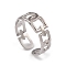 Non-Tarnish 304 Stainless Steel Hollow Arch Open Cuff Rings for Women, Stainless Steel Color, Inner Diameter: 17.4mm