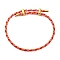 Adjustable Polyester Cord Braided Bracelets, Long-Lasting Plated, Orange, Inner Diameter: 2-5/8~3-1/8 inch(6.7~7.8cm)