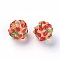 Handmade Bumpy Lampwork Beads, Round, Orange Red, 14~15mm, Hole: 1.5~1.6mm