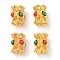 Alloy Beads, with Plastic Cabochons, Column, Colorful, 9x6.5mm, Hole: 1.6mm