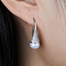 S925 Sterling Silver Dangle Earrings, with Imitation Pearl, Round, Silver