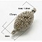 Alloy Magnetic Clasps with Loops, Oval, Platinum, 17x8mm, Hole: 1.5mm