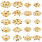 180Pcs 10 Style Rack Plating Alloy Bead Caps, Lead Free & Cadmium Free, Long-Lasting Plated, Flower, Real 18K Gold Plated, 5.5~9x2~3mm, Hole: 1.4~1.8mm, 18pcs/style