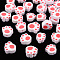 Handmade Polymer Clay Beads, Paw Print, Crimson, 8~11x9~11x4~5mm, Hole: 1.2~1.6mm