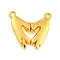 Alloy Magnetic Pendants, Heart, Plam, Golden, 21x23.5x5.5mm, Hole: 1.6mm
