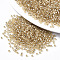 Glass Seed Beads, Fit for Machine Eembroidery, Silver Lined, Round, Blanched Almond, 2.5x1.5mm, Hole: 1mm, about 444pcs/10g
