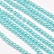 Eco-Friendly Dyed Glass Pearl Round Beads Strands, Grade A, Cotton Cord Threaded, Light Sky Blue, 4~4.5mm, Hole: 0.7~1.1mm, about 104pcs/strand, 15 inch