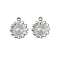 304 Stainless Steel Pendants, Sunflower Charm, Anti-Tarnish, Stainless Steel Color, 16.5x14.5x2.5mm, Hole: 1.8mm
