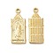 PVD Vacuum Plating 201 Stainless Steel Pendants, Church with Virgin Mary Charm, Real 18K Gold Plated, 28.5x11.5x2mm, Hole: 2mm