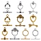 100Sets 10 Style Alloy Toggle Clasps, Bracelet Closures, Cadmium Free & Lead Free, Mixed Shapes, Golden & Silver, 10sets/style