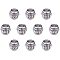 PandaHall Elite 100pcs Bicone Spacers Beads Tibetan Antique Silver Large Hole Jewelry Spacers Charms for Jewelry Makings, 8x6.5mm Hole: 3.5mm