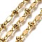 Ion Plating(IP) 304 Stainless Steel knot with Oval Link Chains, Unwelded, Real 18K Gold Plated, 11.5x6x1.5mm