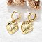 Brass Hoop Earrings Lead Free & Cadmium Free, Real 18K Gold Plated, Long-Lasting Plated, Rack Plating, Strawberry, Real 18K Gold Plated, 40x19mm