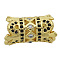 Brass Micro Pave Cubic Zirconia European Beads, Cadmium Free & Nickel Free & Lead Free, Column, Light Gold, 17.5x10mm, Hole: 5.5mm, 3pcs/bag