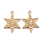 Zinc Alloy Pendants, Cadmium Free & Lead Free, Star, Golden, 23x17x2mm, Hole: 1.8mm