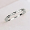 Hollow Out Heart Brass Finger Rings for Women, Platinum, 3mm, US Size 10(19.8mm)