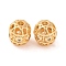Brass Micro Pave Clear Cubic Zirconia Beads, Cadmium Free & Nickel Free & Lead Free, Column, Real 18K Gold Plated, 8x9mm, Hole: 2mm