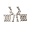 Non-Tarnish Mother's Day/Teachers' Day 201 Stainless Steel Pendants, Mother with Son/Teacher with Students Charms, Stainless Steel Color, 26.5x23x1.4mm, Hole: 6.5x3.3mm