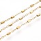 304 Stainless Steel Link Chains, Soldered, with Spool, Column, Ion Plating(IP), Real 18K Gold Plated, 1.5x1x0.2mm, about 32.81 Feet(10m)/Roll