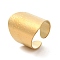 Ion Plating(IP) 304 Stainless Steel Open Cuff Ring, Wide Band Ring for Women, Golden, US Size 7 1/2(17.7mm)