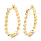 Rack Plating Brass Teardrop Hoop Earrings with Cubic Zirconia, Lead Free & Cadmium Free, Real 18K Gold Plated, 26x14.5mm