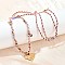 304 Stainless Steel Textured Heart Pendant Cotton Cord Adjustable Necklaces, with Glass, Ion Plating(IP), Real 18K Gold Plated, 29.92 inch(76cm)