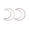 Brass Linking Rings, Lead Free & Cadmium Free & Nickel Free, Moon, Platinum, 49x40x1mm