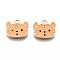 Light Gold Plated Alloy Enamel Pendants, Cadmium Free & Lead Free, Tiger, Orange, 13.5x15x1.5mm, Hole: 1.8mm