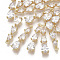 Brass Micro Pave Cubic Zirconia Pendants, Nickel Free, Teardrop, Clear, Real 18K Gold Plated, 23x6x4mm, Hole: 1mm