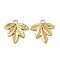 Ion Plating(IP) 304 Stainless Steel Pendants, Leaf Charm, Real 18K Gold Plated, 16.5x16x1.5mm, Hole: 1.8mm