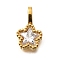304 Stainless Steel Rhinestone Pendants, Ion Plating(IP), Star Charms, Clear, 14.5x8.5x3.5mm, Hole: 4.5x2.5mm