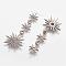 Brass Micro Pave Cubic Zirconia Pendants, Star, Big Pendants, Platinum, 57x21x3.8mm
