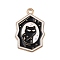 Halloween Alloy Enamel Pendants, Cat Shape, 27x18x1.5mm, Hole: 2mm
