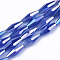 Electroplate Glass Beads Strands, AB Color Plated, Imitation Jade Glass, Faceted Bicone, Blue, 12x4mm, Hole: 0.8mm, about 59~60pcs/strand, 27.56 inch(70cm)