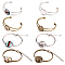 SUNNYCLUE 4 Style 8Pcs Bezel Tray Blank Cuff Bangles Bracelet with 8Pcs Round Clear Cabochon Glass Dome for Jewelry Making DIY Craft Accessories, Antique Bronze Sliver