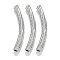 304 Stainless Steel Curved Tube Beads, Stainless Steel Color, 36x4mm, Hole: 2x2.5mm