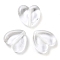 Heart Handmade Lampwork Beads, Clear, 19.5x20.5x6.5mm, Hole: 1.8mm