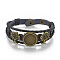 Imitation Leather Bracelet Making, with Alloy Cabochon Setting and Waxed Cords, Tree, Antique Bronze, Black, Tray: 18mm, 8-3/8 inch(213mm)