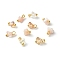 Electroplate Glass Charms, with Brass Ball Head Pins, Triangle, Antique White, 8x6x4.5mm, Hole: 1.8mm