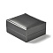 Cloth Pendant Necklace Storage Boxes, Jewelry Packaging Boxes with Sponge Inside, Rectangle, Gray, 8.5x7.4x4cm
