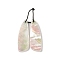2Pcs Natural White Shell Pendants, Geometric Charms, Wing, 38x13x3mm, Hole: 1mm