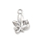 Brass Micro Pave Cubic Zirconia Pendants, Cadmium Free & Nickel Free & Lead Free, Leaf Charms, Platinum, 12.5x8.5x2.5mm, Hole: 1.2mm