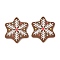 Christmas Theme 3D Printed Resin Pendants, DIY Earring Accessories, Snowflake, Sienna, Snowflake Pattern, 35.5x31.5x2mm, Hole: 1.6mm