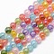 Electroplate AB Color Plated Synthetic Crackle Quartz Round Beads Strands, Dyed & Heated, Mixed Color, 6mm, Hole: 1mm, about 73pcs/strand, 16.92 inch