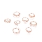 Brass Micro Pave Cubic Zirconia Hoop Nose Rings, Cartilage Earrings, Rose Gold, 5x10.2mm, Inner Diameter: 8mm, 8pcs/set