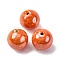 Handmade Polymer Clay Beads, Round, Orange, 14.5mm, Hole: 1.8mm