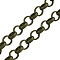 Iron Rolo Chains, Unwelded, with Spool, Lead Free & Nickel Free, Antique Bronze, 10x3mm, about 164.04 Feet(50m)/roll